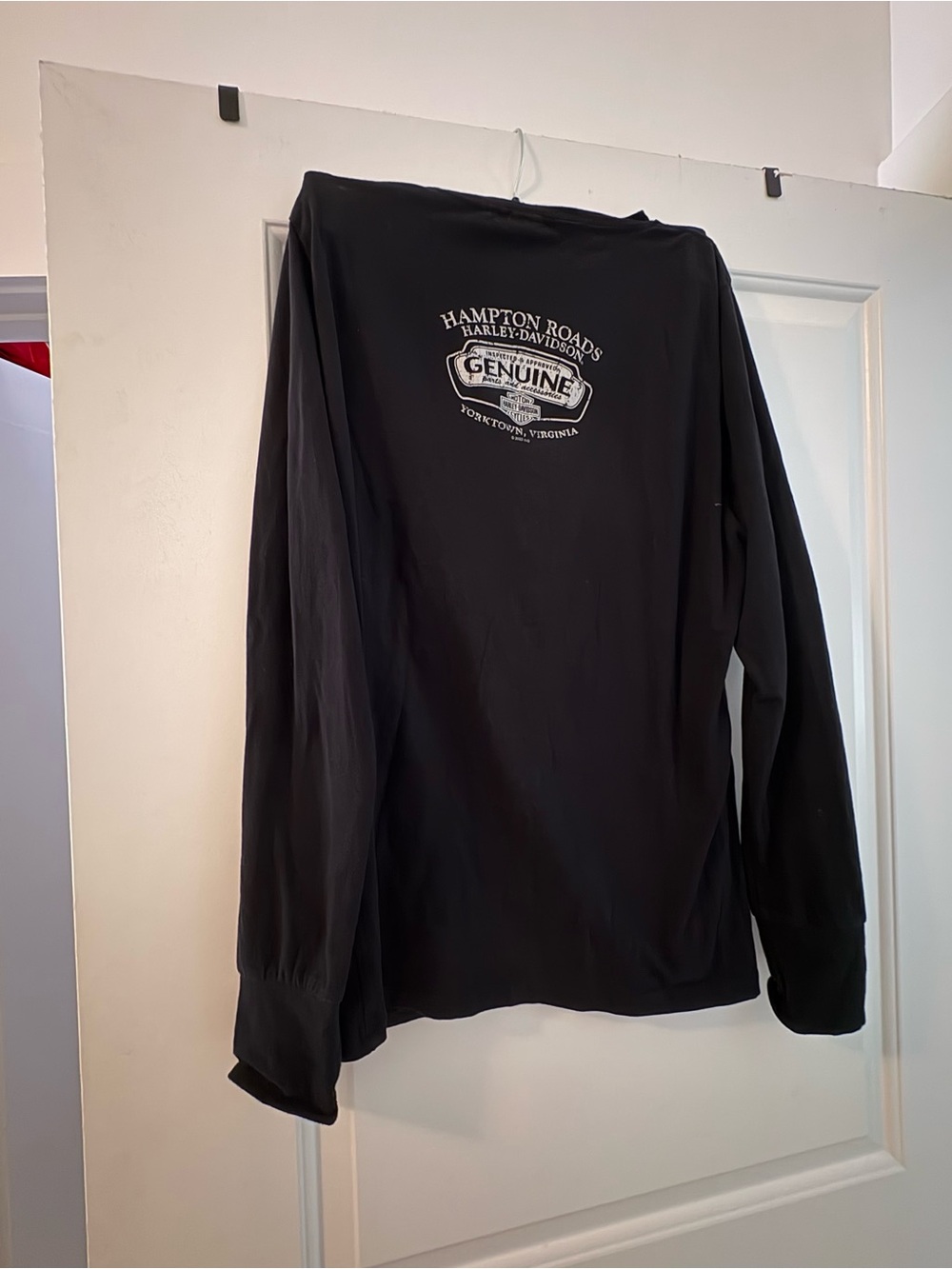 Harley-Davidson Black Long Sleeve Tee with Hampton Roads Genuine Crest